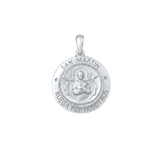 Sterling Silver Round San Martin Medallion (3/4 inch)