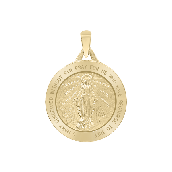 14K Gold Round Miraculous Medallion (1/2 inch - 1 1/4 inch)