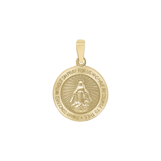 14K Gold Round Miraculous Medallion (5/8 inch - 1 1/4 inch)