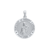 Sterling Silver Round Our Lady of Mount Carmel Medallion (3/4 inch)