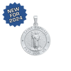 Sterling Silver Round Saint Raphael Medallion (3/4 inch)