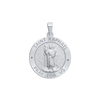 Sterling Silver Round Saint Raphael Medallion (3/4 inch)