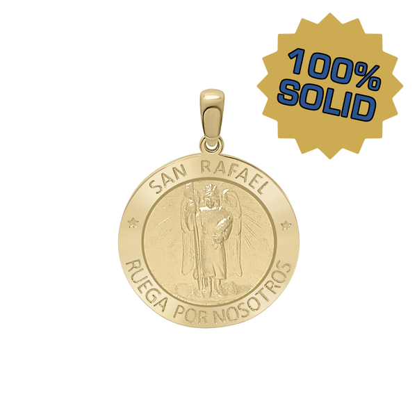 14K Gold Round San Rafael Medallion (3/4 inch)