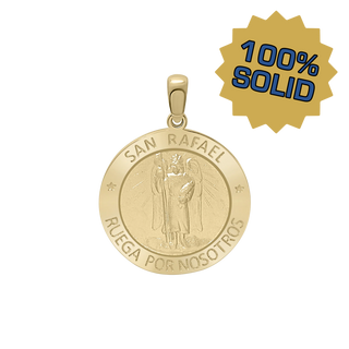 14K Gold Round San Rafael Medallion (3/4 inch)