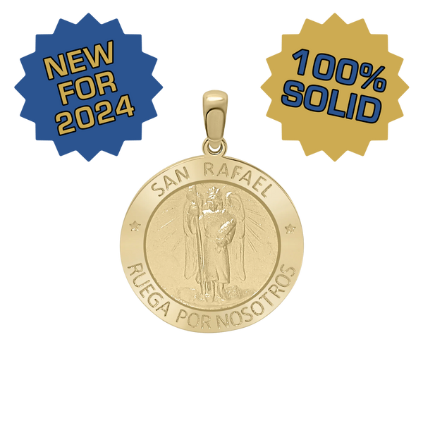 14K Gold Round San Rafael Medallion (3/4 inch)