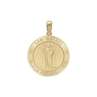 14K Gold Round San Rafael Medallion (3/4 inch)