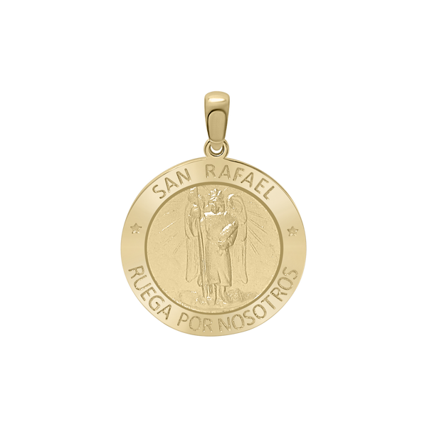 14K Gold Round San Rafael Medallion (3/4 inch)