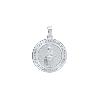 Sterling Silver Round Nuestra Señora de la Providencia Medallion (5/8 inch - 1 inch)