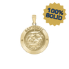 14K Gold Round Baptism Medallion (3/4 inch)