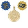 14K Gold Round El Bautismo Medallion (3/4 inch)