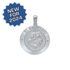 Sterling Silver Round El Bautismo Medallion (3/4 inch)