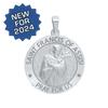 Sterling Silver Round Saint Francis of Assisi Medallion (1 inch)