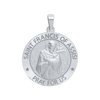 Sterling Silver Round Saint Francis of Assisi Medallion (1 inch)