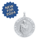 Sterling Silver Round San Francisco de Asís Medallion (1 inch)