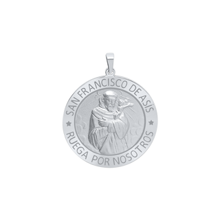 Sterling Silver Round San Francisco de Asís Medallion (1 inch)