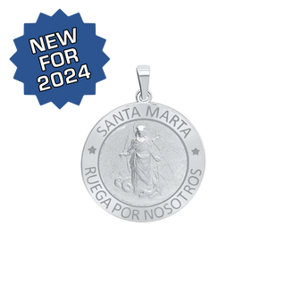 Sterling Silver Round Santa Marta Medallion (3/4 inch)