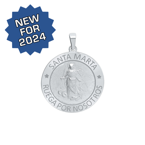 Sterling Silver Round Santa Marta Medallion (3/4 inch)