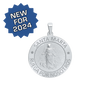 Sterling Silver Round Santa Marta Medallion (3/4 inch)