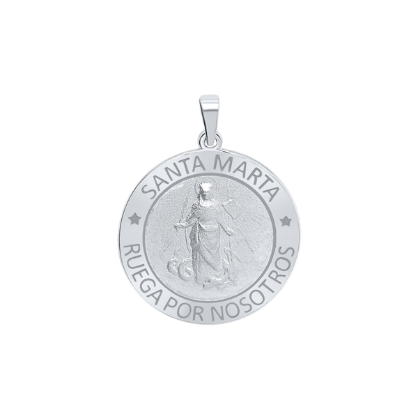 Sterling Silver Round Santa Marta Medallion (3/4 inch)