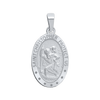 Sterling Silver Oval Saint Christopher Medallion (1 inch)