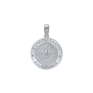 Sterling Silver Round Espíritu Santo Medallion (5/8 inch - 1 inch)