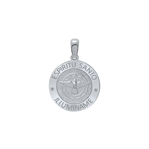 Sterling Silver Round Espíritu Santo Medallion (5/8 inch - 1 inch)