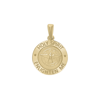14K Gold Round Holy Spirit Medallion (5/8 inch - 1 inch)