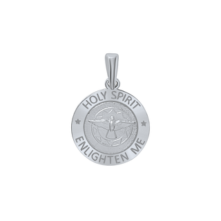 Sterling Silver Round Holy Spirit Medallion (5/8 inch - 1 inch)