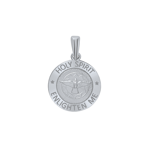 Sterling Silver Round Holy Spirit Medallion (5/8 inch - 1 inch)