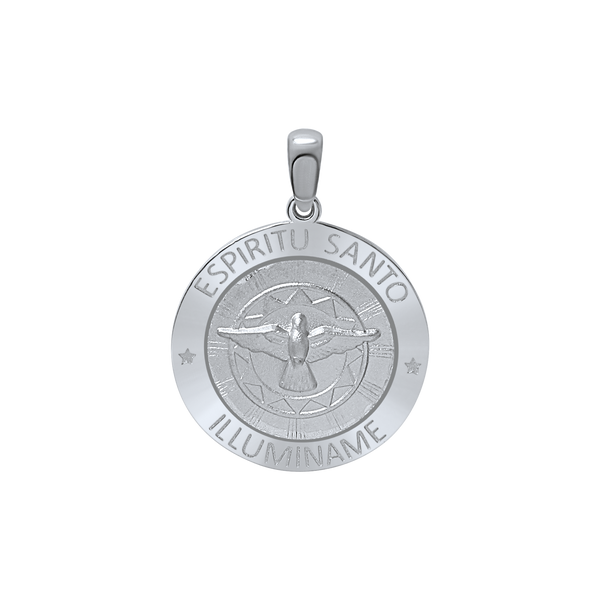 Sterling Silver Round Espíritu Santo Medallion (5/8 inch - 1 inch)