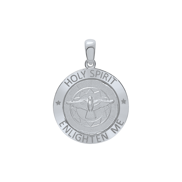 Sterling Silver Round Holy Spirit Medallion (5/8 inch - 1 inch)