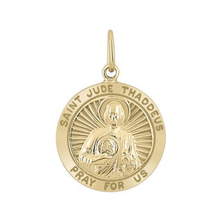 Gold-Filled Round Saint Jude Thaddeus Medallion (3/4 inch)