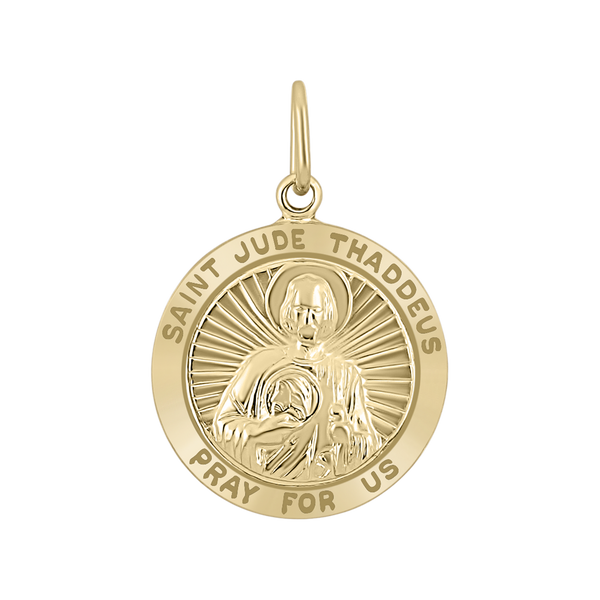 Gold-Filled Round Saint Jude Thaddeus Medallion (3/4 inch)