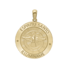 14K Gold Round Espíritu Santo Medallion (5/8 inch - 1 inch)