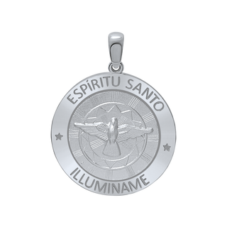 Sterling Silver Round Espíritu Santo Medallion (5/8 inch - 1 inch)