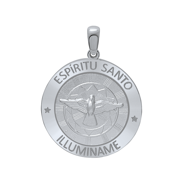 Sterling Silver Round Espíritu Santo Medallion (5/8 inch - 1 inch)