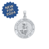 Sterling Silver Round Saint Peregrine Medallion (3/4 inch)