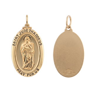Gold-Filled Oval Saint Jude Thaddeus Medallion (5/8 inch - 1 inch)