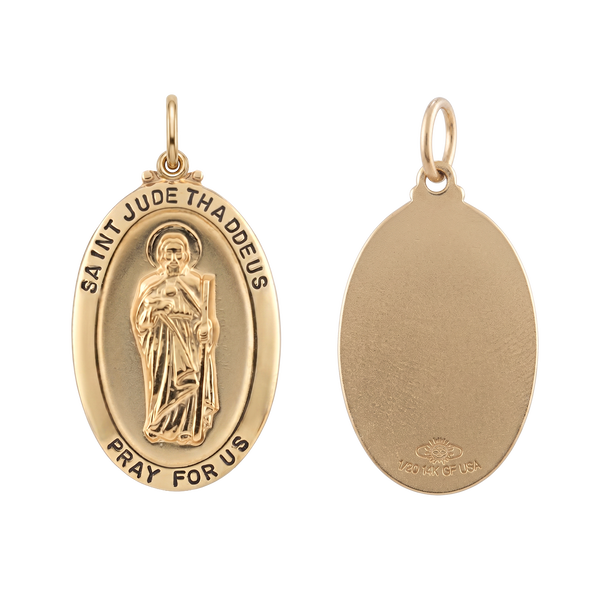 Gold-Filled Oval Saint Jude Thaddeus Medallion (5/8 inch - 1 inch)