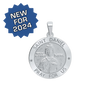 Sterling Silver Round Saint Daniel Medallion (3/4 inch)