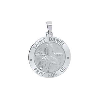 Sterling Silver Round Saint Daniel Medallion (3/4 inch)