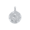 Sterling Silver Round Saint Catherine Medallion (3/4 inch)