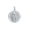 Sterling Silver Round Saint Clare Medallion (3/4 inch)