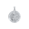 Sterling Silver Round Saint Cecilia Medallion (3/4 inch)