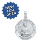 Sterling Silver Round Saint Valentine Medallion (3/4 inch)