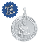Sterling Silver Round San Valentin Medallion (1 inch)