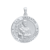 Sterling Silver Round San Valentin Medallion (1 inch)