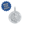 Sterling Silver Round Saint Edmund Medallion (3/4 inch)