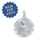 Sterling Silver Round Saint Augustine Medallion (3/4 inch)