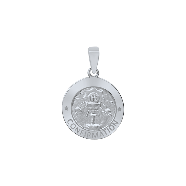 Sterling Silver Round Confirmation with Chalice Medallion (1/2 inch - 1 inch)